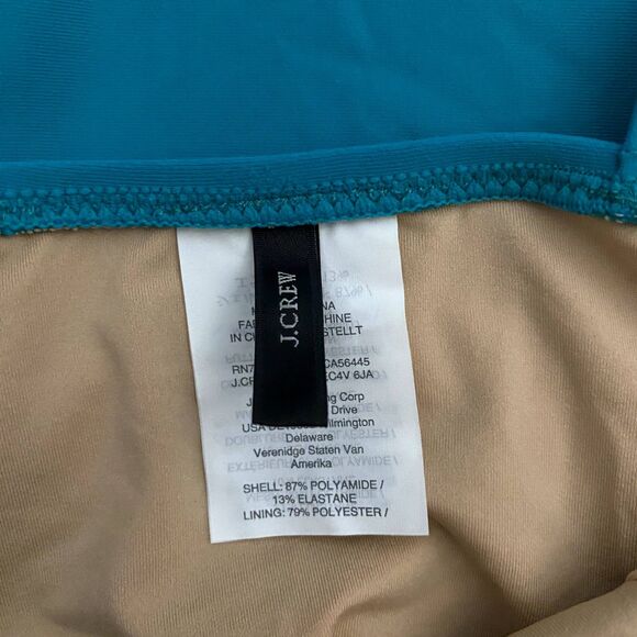 J. Crew Plunge V-Neck One Piece Swimsuit Solid Teal Blue Green Classic Size 8 - Picture 5 of 6